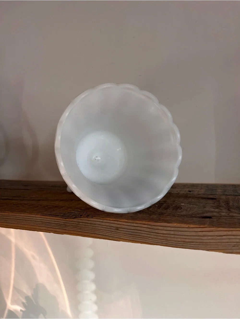 Milk glass pedestal planter vase